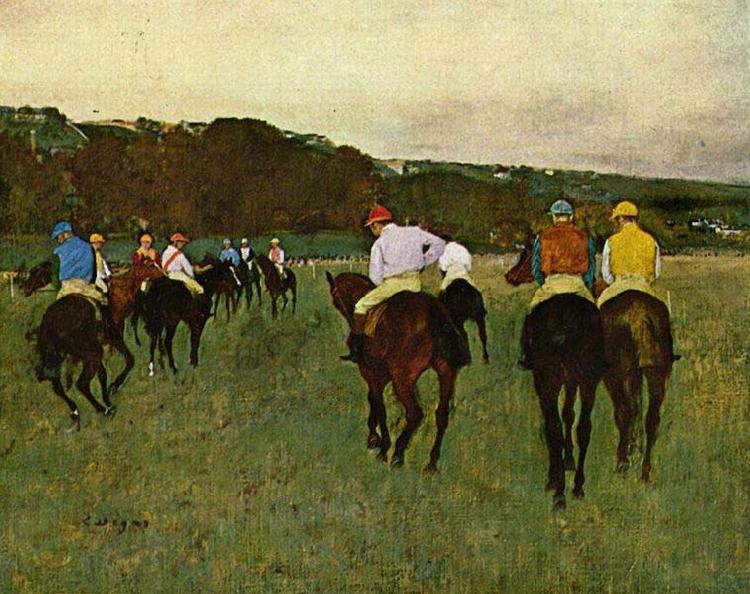 Edgar Degas Horseracing in Longchamps Sweden oil painting art